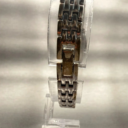 Citizen Watch Women 16mm Silver Dial Silver Gemmed Rectangle New Battery VTG7