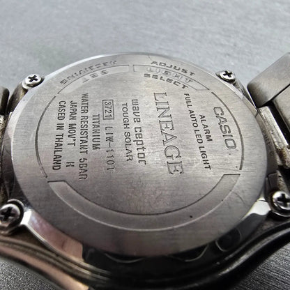 Casio Lineage LIW-110T Watch Men 40mm Black Dial Titanium Date Atomic Solar READ10