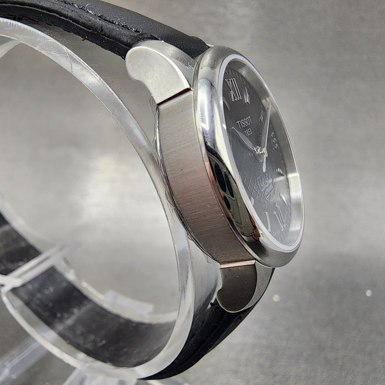 Tissot Le Locle Automatic Watch Women 25mm Black Dial Steel Date Round Works3