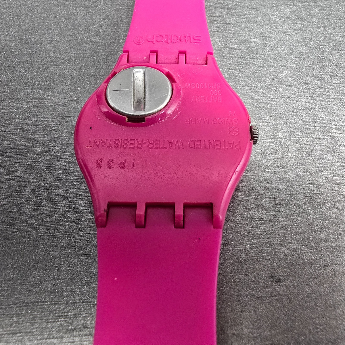 Swatch Deep Pink Watch Men 34mm Pink Dial Pink Tone Round GP139 New Battery READ14