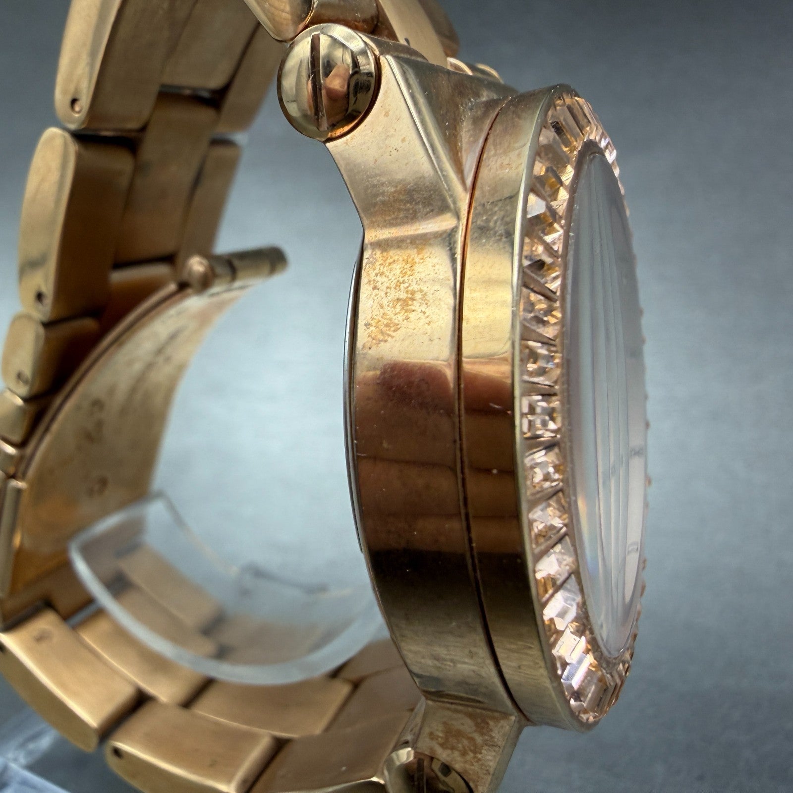 Michael Kors Dylan Chrono Watch Women 42mm Pink Dial Rose Gold MK-5412 New Batt3