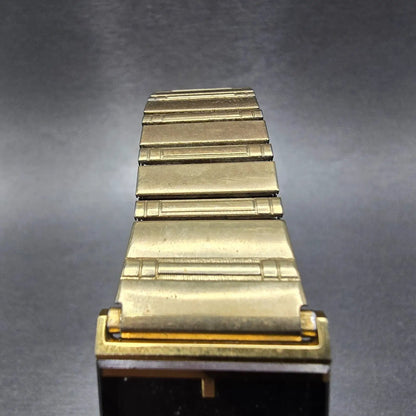 Citizen Tank Watch Men 22mm Black Dial Gold Tone Rectangle 2820-264185 PARTS5