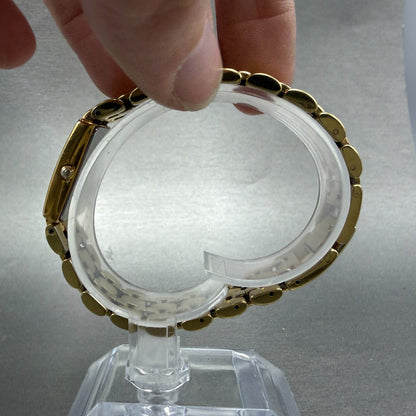 Seiko Tank Watch Women 17mm Champagne Dial Gold Tone 1N00-6B79 New Battery VTG6