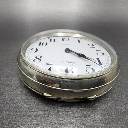 Eterna 8 Days Pocket Watch Men 70mm White Dial Steel Manual Wind PARTS3