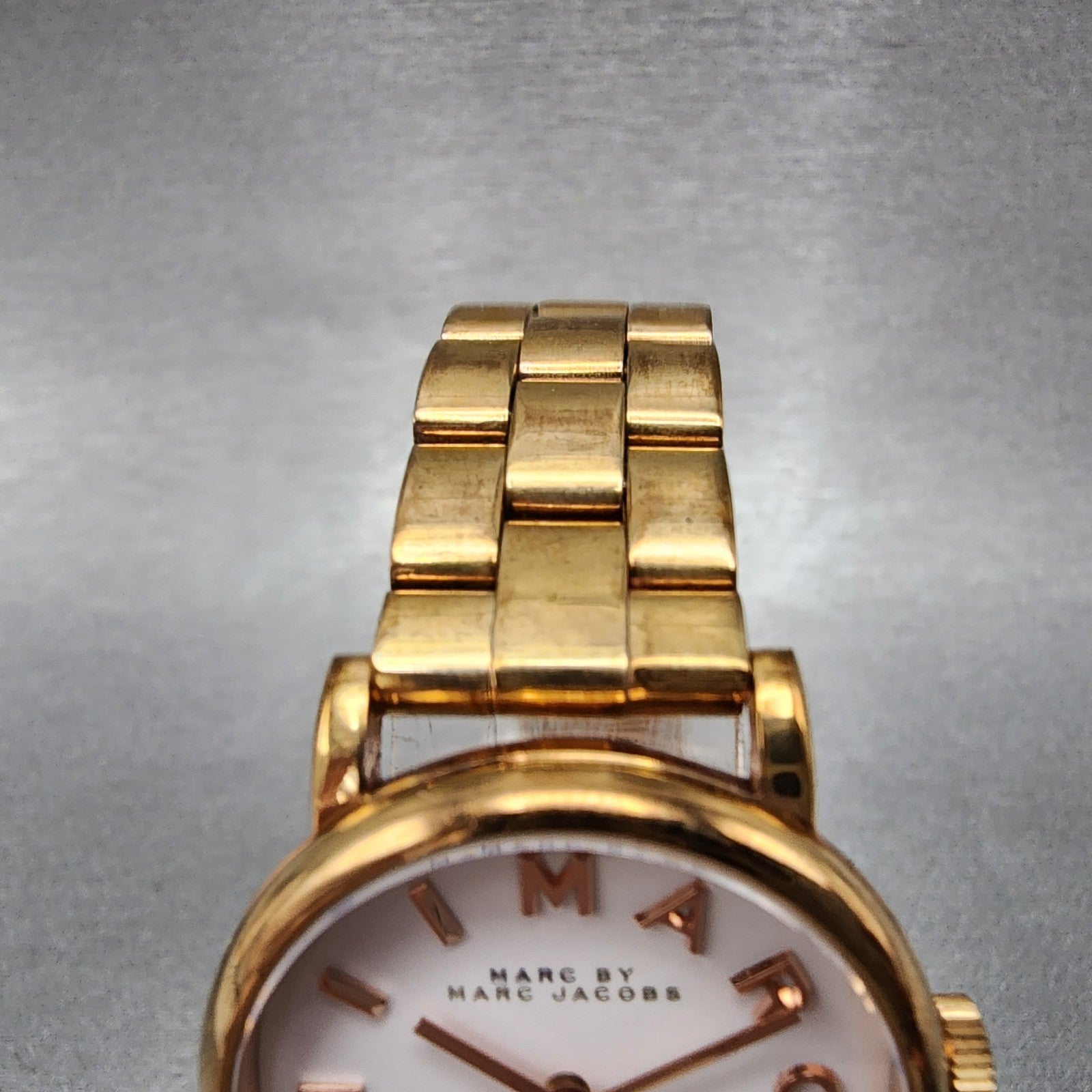 Marc By Marc Jacobs Watch Women 28mm White Dial Rose Gold Tone Round New Battery4