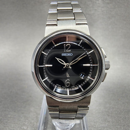 Seiko Lukia Watch Women 28mm Black Dial Stainless Steel Date Round New Battery0