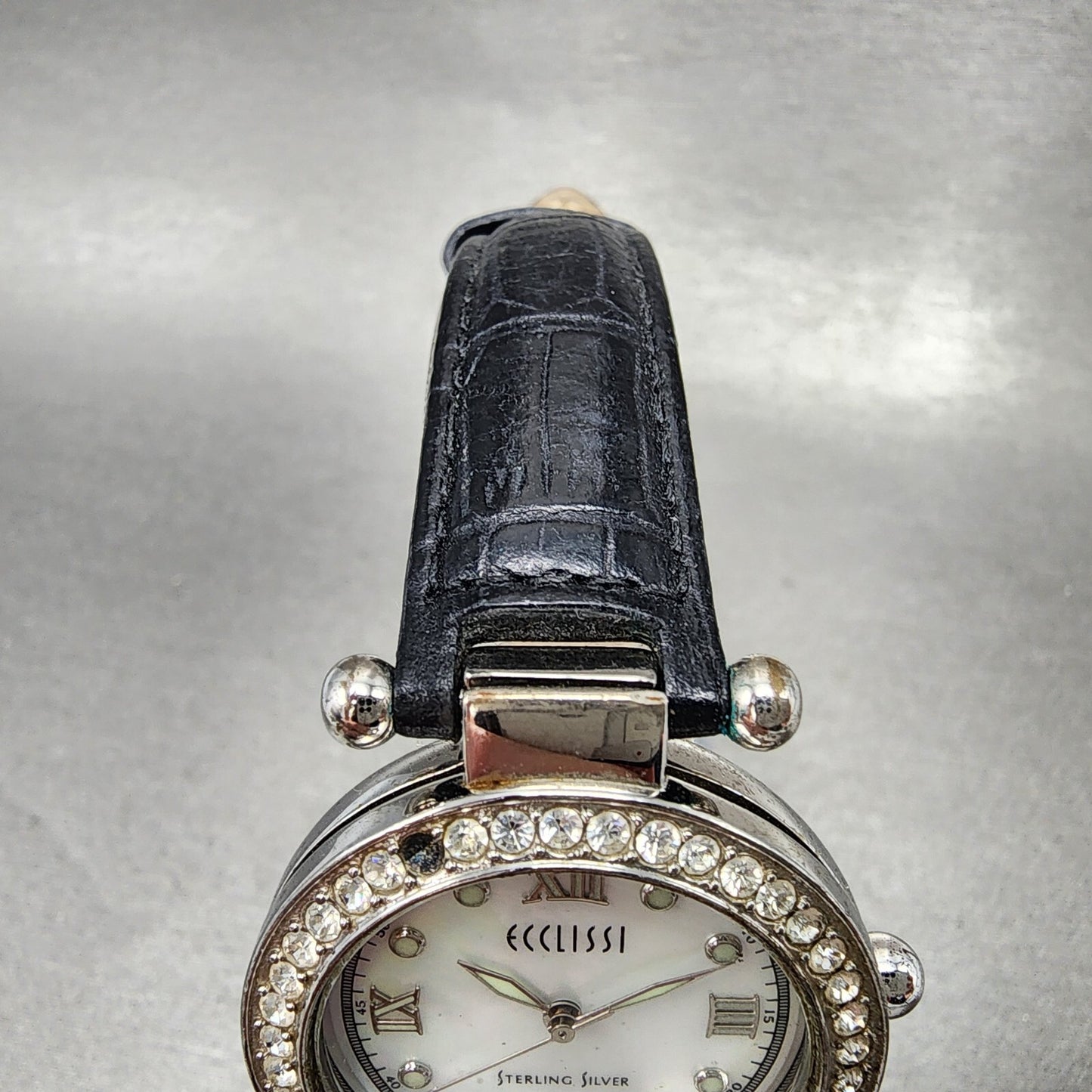 Ecclissi Watch Women 32mm MOP Dial Sterling Silver Round 22340 New Battery4