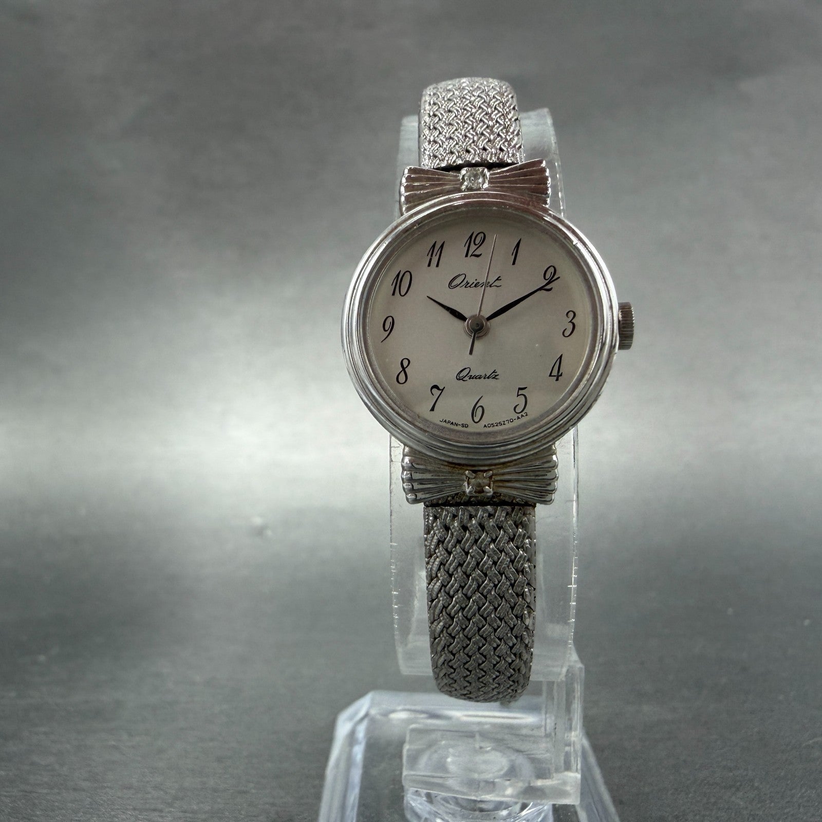 Orient Watch Women 20mm Silver Dial Silver Tone Round AD5377-00 New Battery5