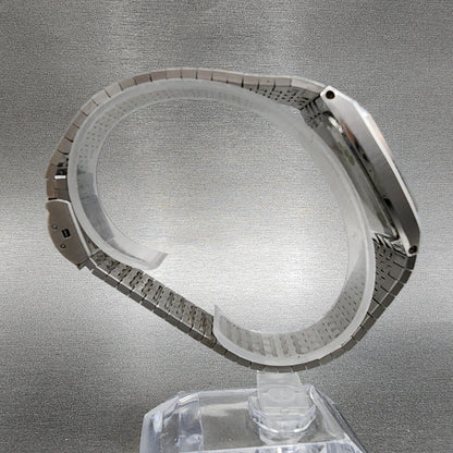 Seiko SQ Tank Watch Men 31mm Black Dial Silver Tone Daydate 82235169 NewBattery8