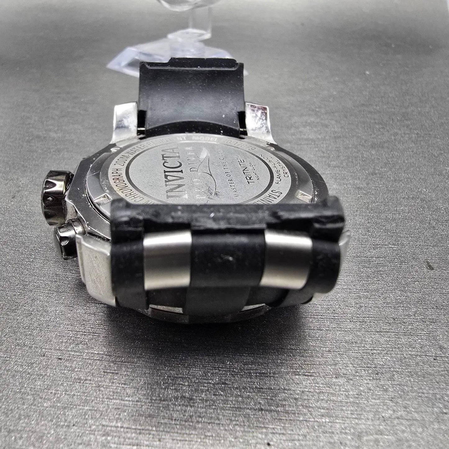 Invicta Pro Diver Chronograph Watch Men 48mm Black Dial Silver Tone Date New Bat9