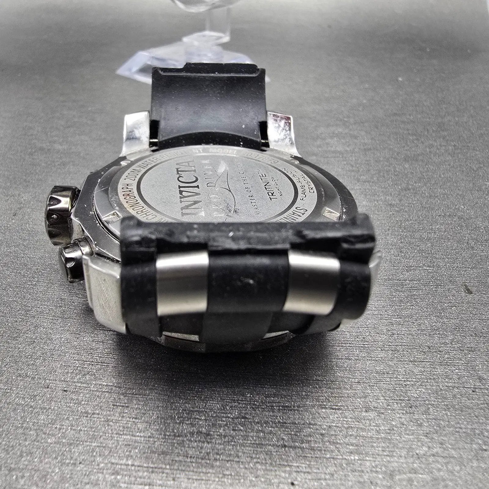 Invicta Pro Diver Chronograph Watch Men 48mm Black Dial Silver Tone Date New Bat9