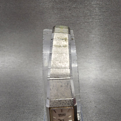 Seiko Tank Watch Women 12mm Silver Dial Silver Tone 2e20-5029 New Battery