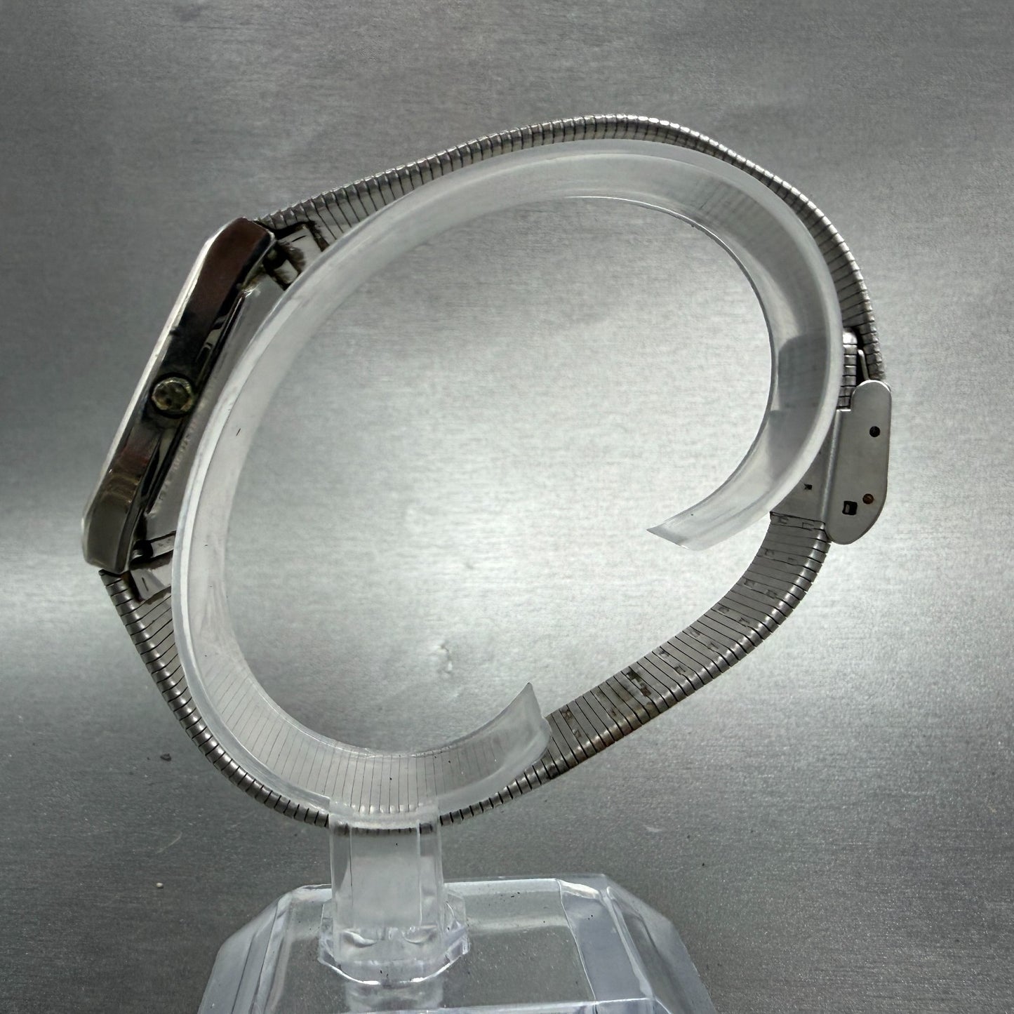 Seiko Playboy Tank Watch Men 25mm Gray Dial Two Tone Date Y102-5340 New Battery6