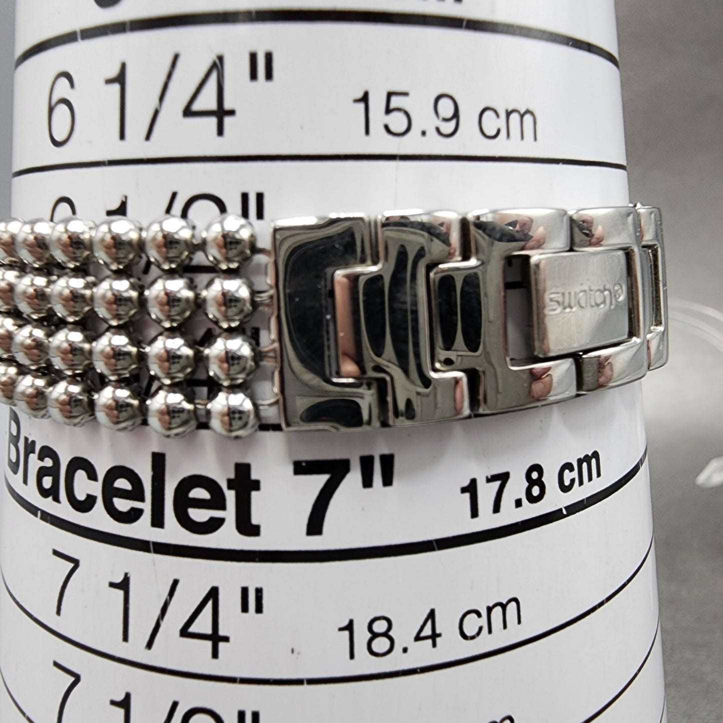 Swatch Silver Fall Watch Women 25mm Silver Dial Clear Case Round LW130 New Batt10
