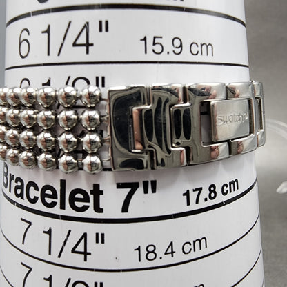 Swatch Silver Fall Watch Women 25mm Silver Dial Clear Case Round LW130 New Batt10