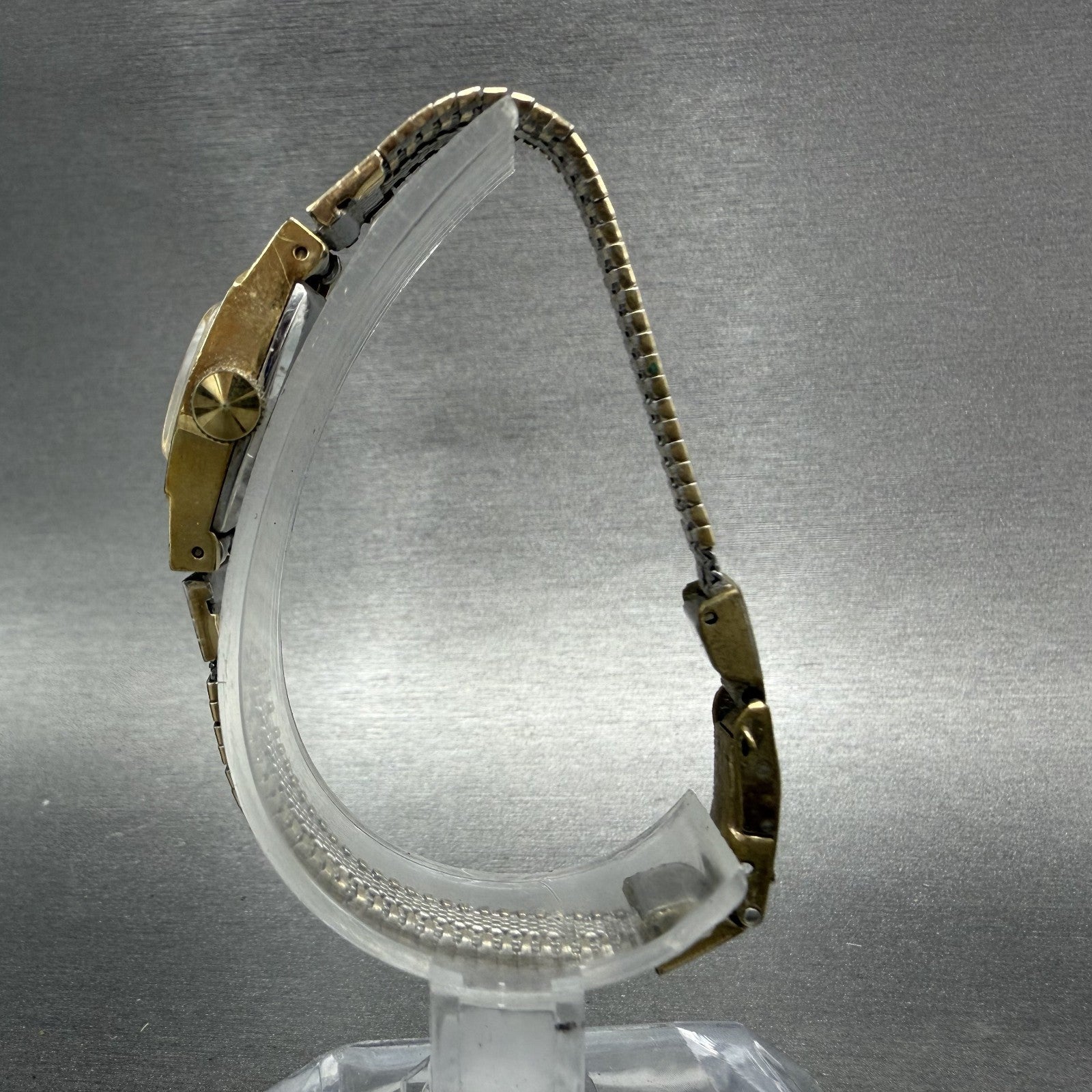 Seiko Watch Women 15mm Champagne Dial Gold Tone Manual Rectangle 11-3389 Runs6