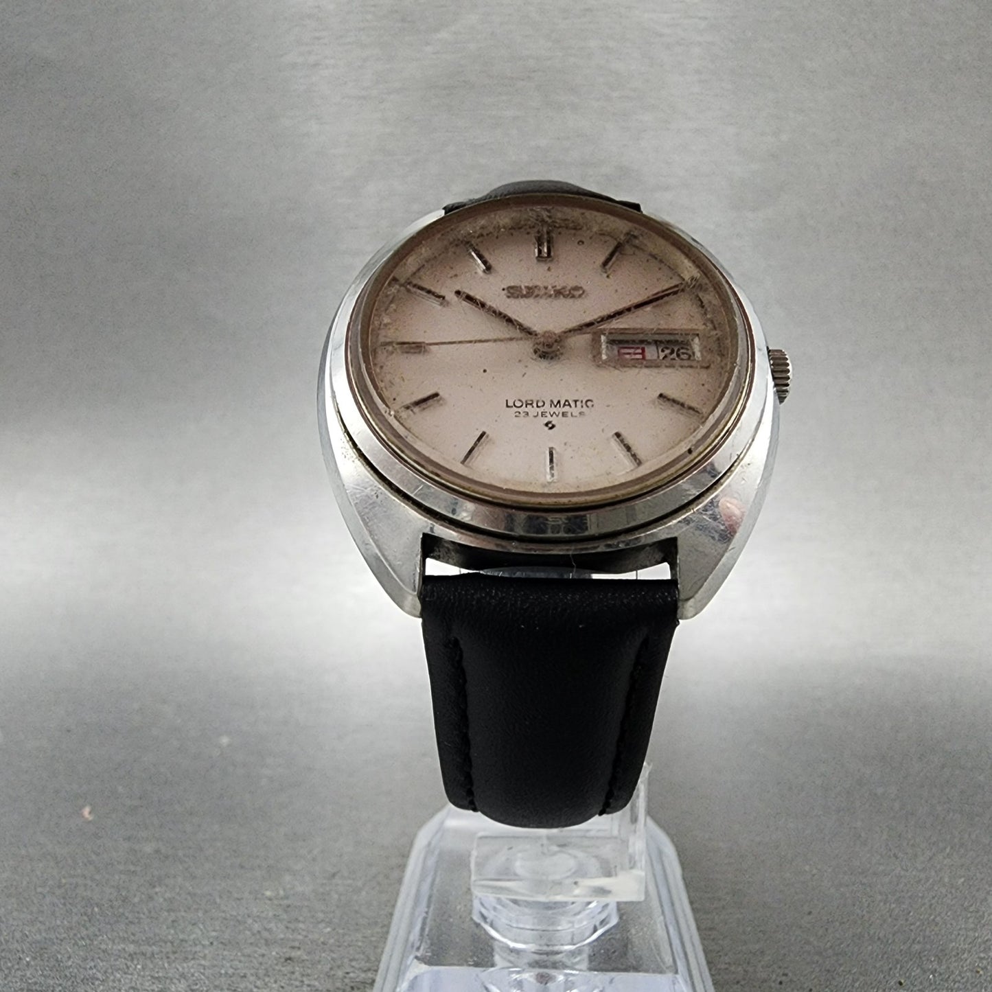 Seiko Lord Matic Watch Men 37mm Silver Dial Silver Tone Daydate Runs READ!!!!!!!5