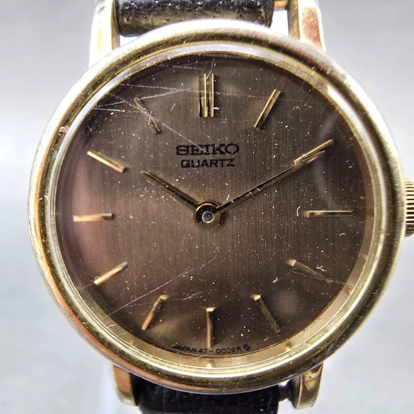 Seiko Watch Women 21mm Brown Dial Gold Tone Round 4700-0019 New Battery Vintage1