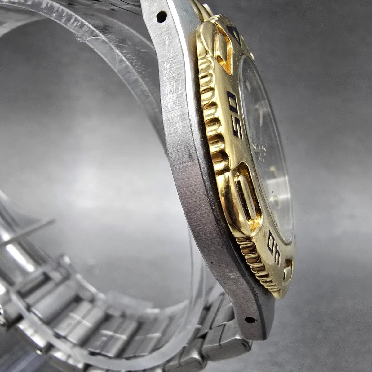 Bulova Marine Star Dive Watch Men 36mm Gray Dial Two Tone Date 90B57 PARTS5