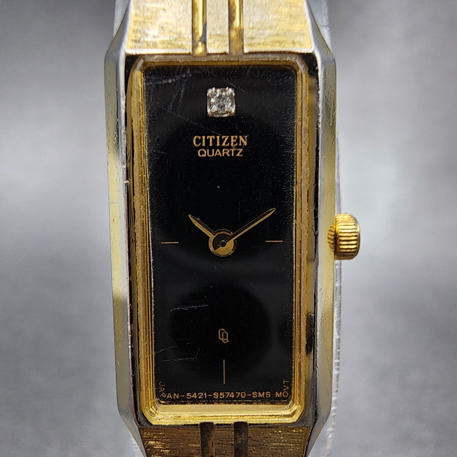 Citizen Tank Watch Women 13mm Black Dial Black Tone Rectangle New Battery1