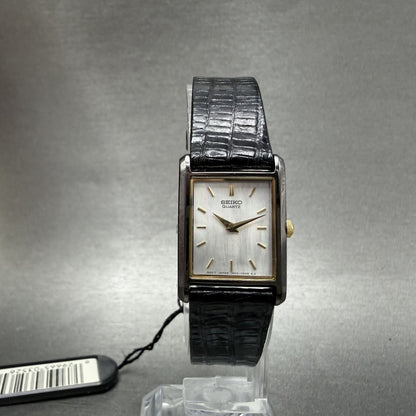 Seiko Tank Watch Women 18mm MOP Dial Black Tone Rectangle 1N005C89 NOS Runs Box5