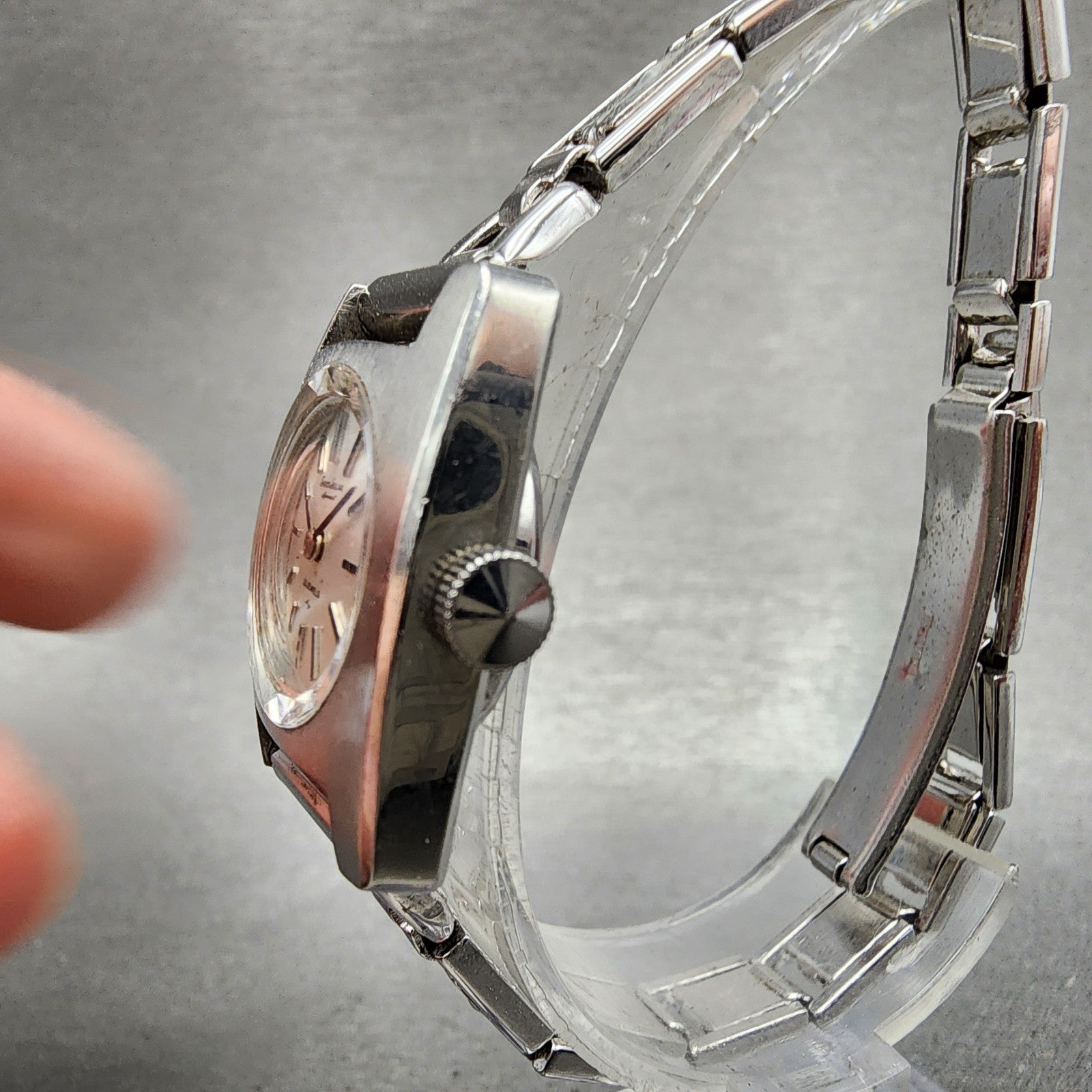 Seiko Solar Special Watch Women 20mm Silver Dial Silver Tone Rectangle READ!!!!2