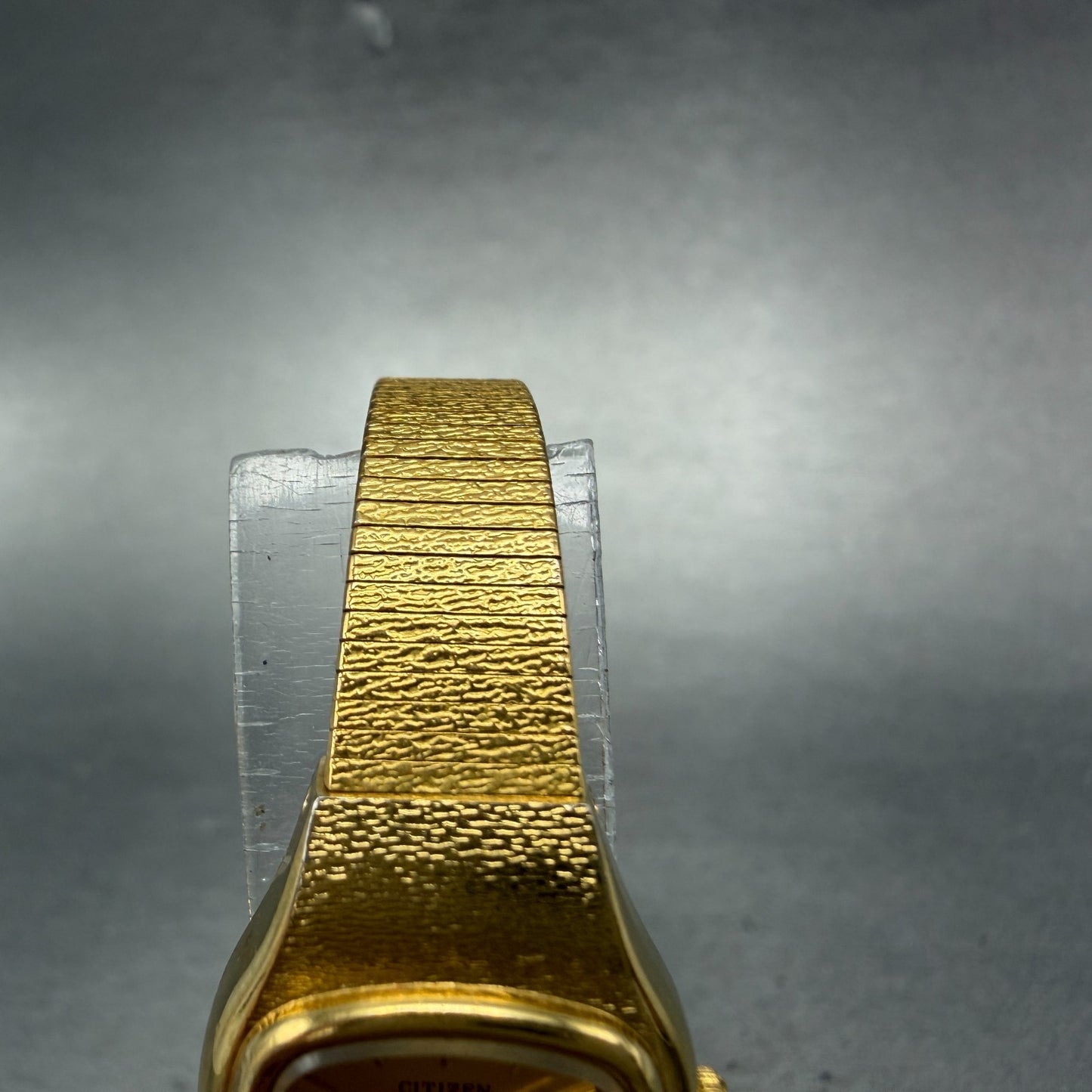 Citizen CQ Watch Women 19mm Gold Dial Gold Tone Square 4031-S01931 New Battery4