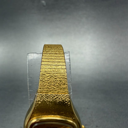 Citizen CQ Watch Women 19mm Gold Dial Gold Tone Square 4031-S01931 New Battery4