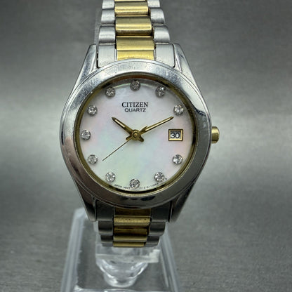 Citizen Watch Women 26mm MOP Dial Two Tone Date Round 1012S075670 New Battery0