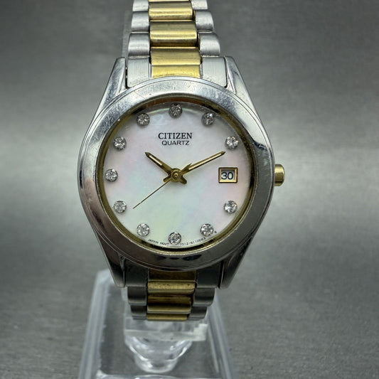 Citizen Watch Women 26mm MOP Dial Two Tone Date Round 1012S075670 New Battery0