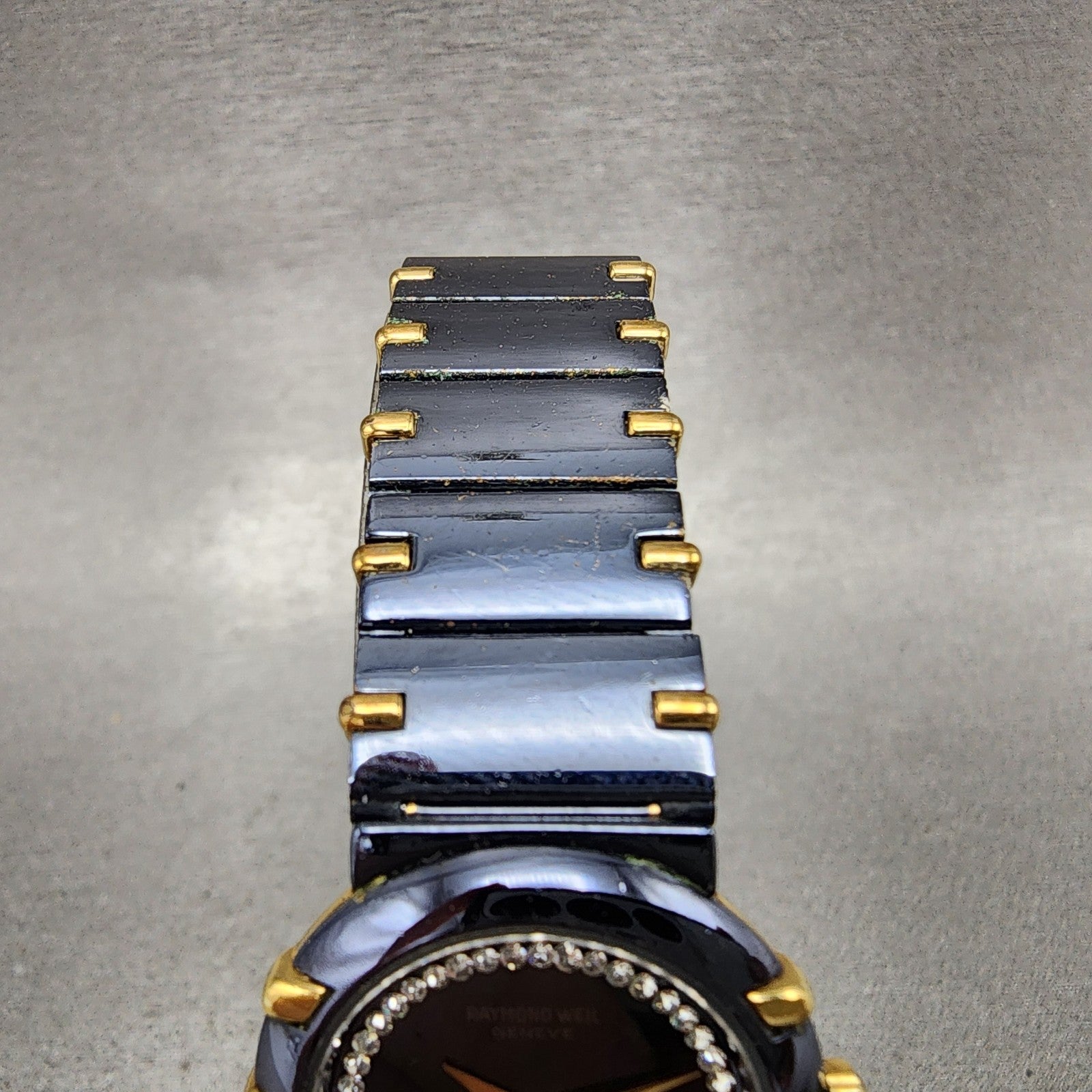 Raymond Weil Coliseum Watch Women 24mm Black Dial Black Gold Round 8084 New Batt4