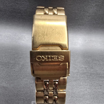 Seiko Sports 150 Watch Men 40mm White Dial Gold Tone Chrono H801-6088 New Batt7