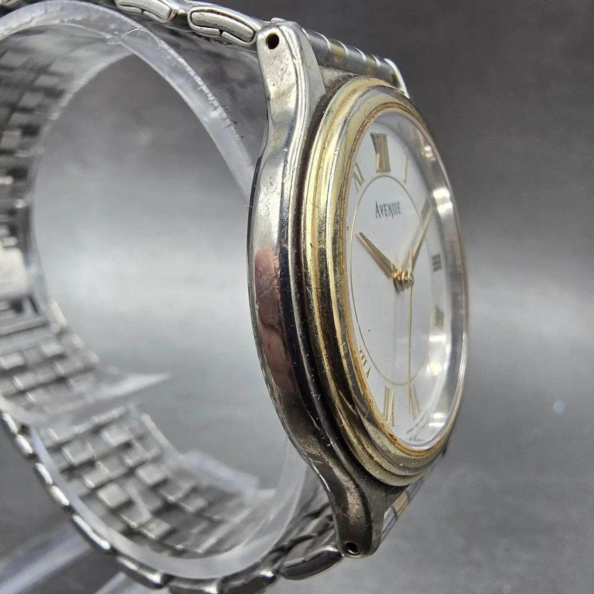 Seiko Avenue Watch Men 32 White Dial Two Tone Round 7N01-626A Bracelet PARTS4