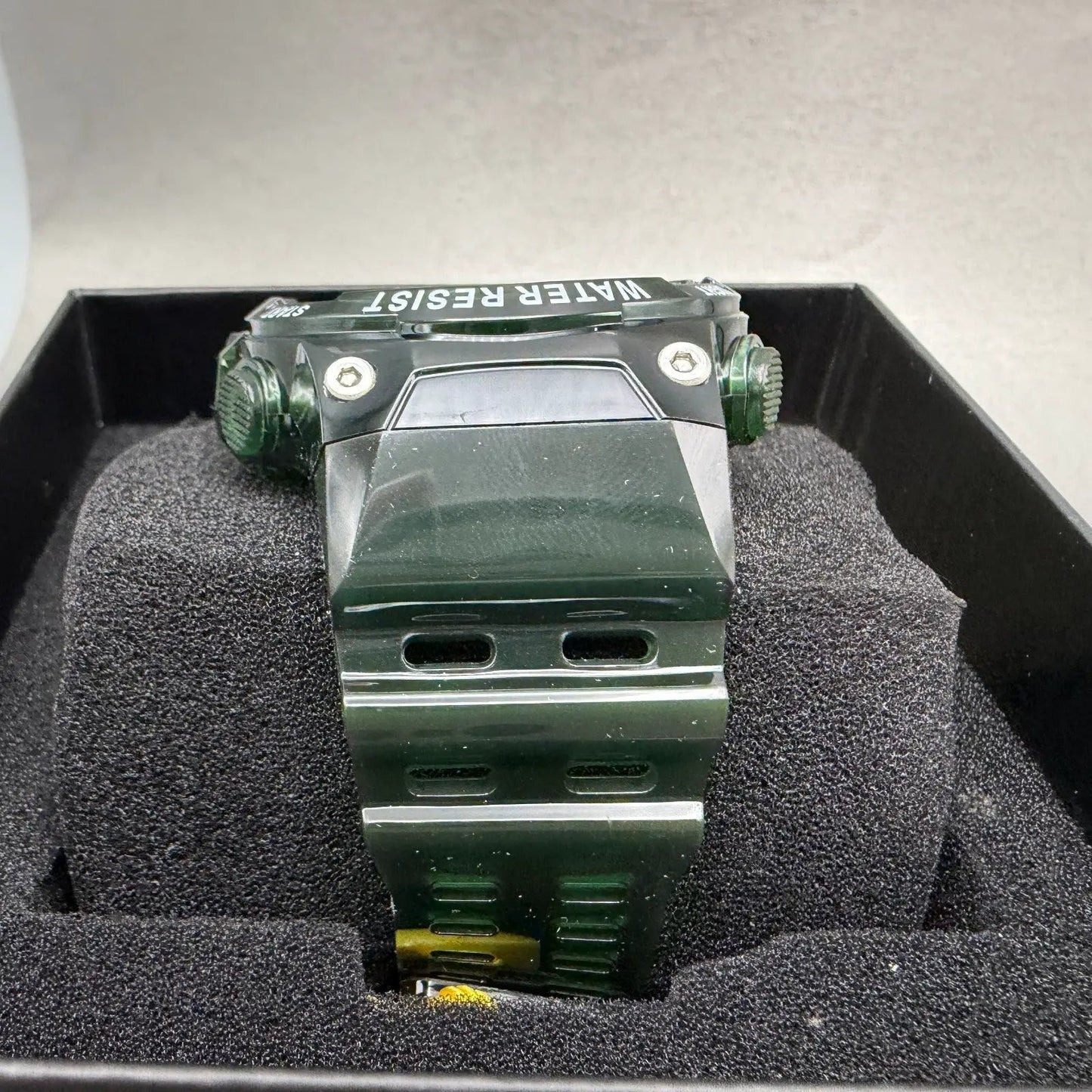 Invicta Racing Digital Watch Men Green Alarm Chrono Round Translucent New 490425