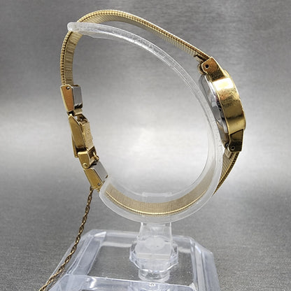 Seiko Watch Women 19mm Gold Dial Gold Tone Round 160129 New Battery VTG8