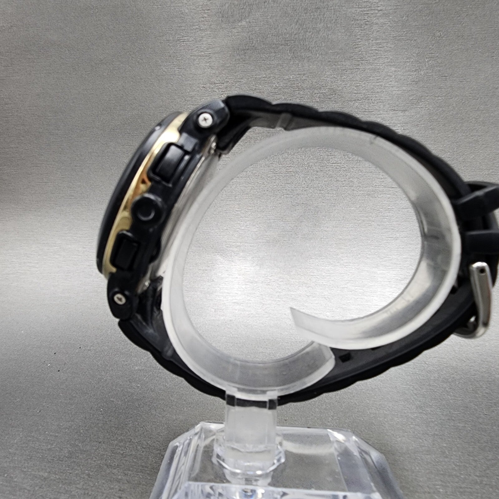 Casio BabyG Watch Women 42mm Cream Dial Black Tone Analog Digital New Battery6