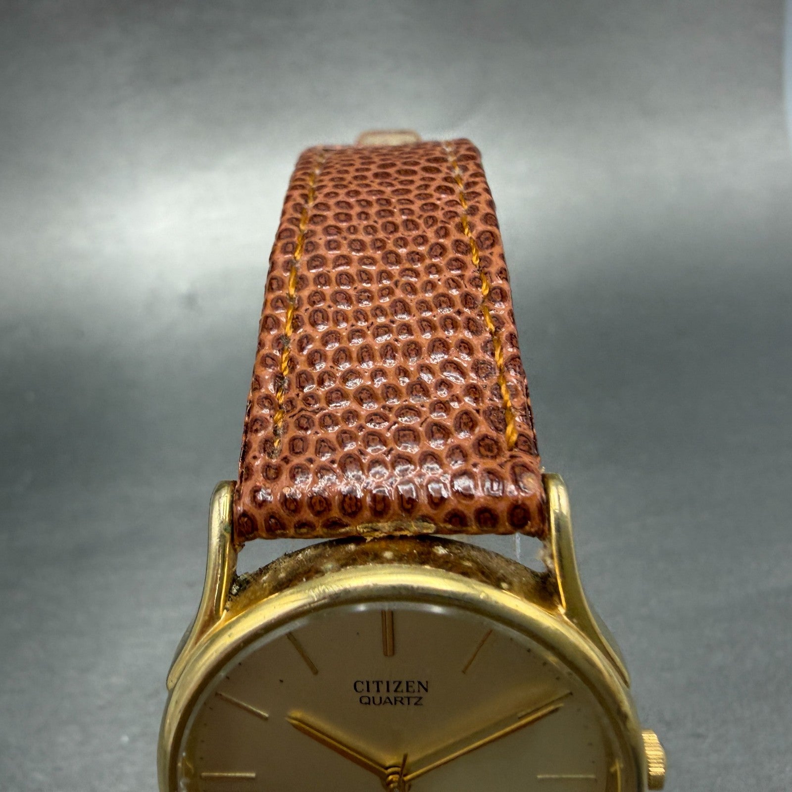 Citizen Watch Unisex 31mm Gold Dial Gold Tone Round 6031-G00 996 New battery5