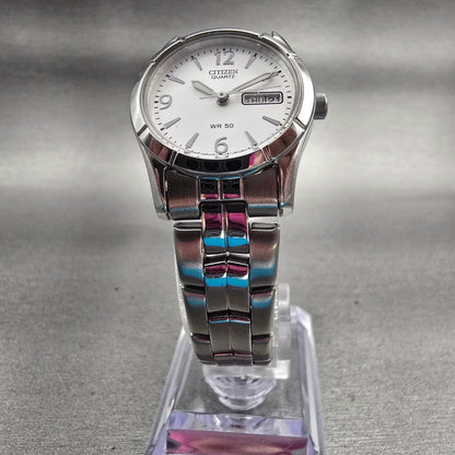 Citizen Watch Women 25mm Silver Dial Silver Tone Daydate 1002-S047439 New Batt5