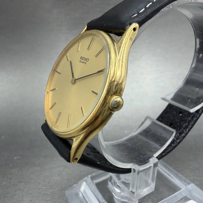 Seiko Watch Men 32mm Champagne Dial Gold Tone Round  8620-0019 New Battery VTG2