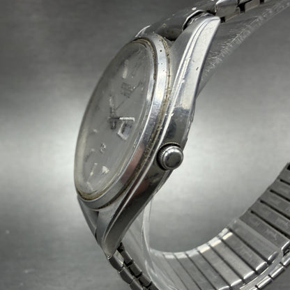 Seiko SQ Watch Men 35mm Silver Dial Silver Tone Daydate 8223-7189 New Batt2