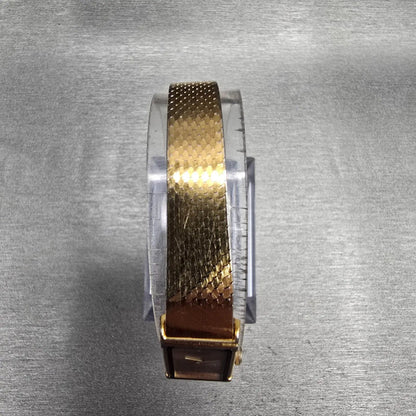 Seiko Lassale Watch Women 12mm Gold Dial Gold Tone Rectangle 2E50-5009 New Batt4