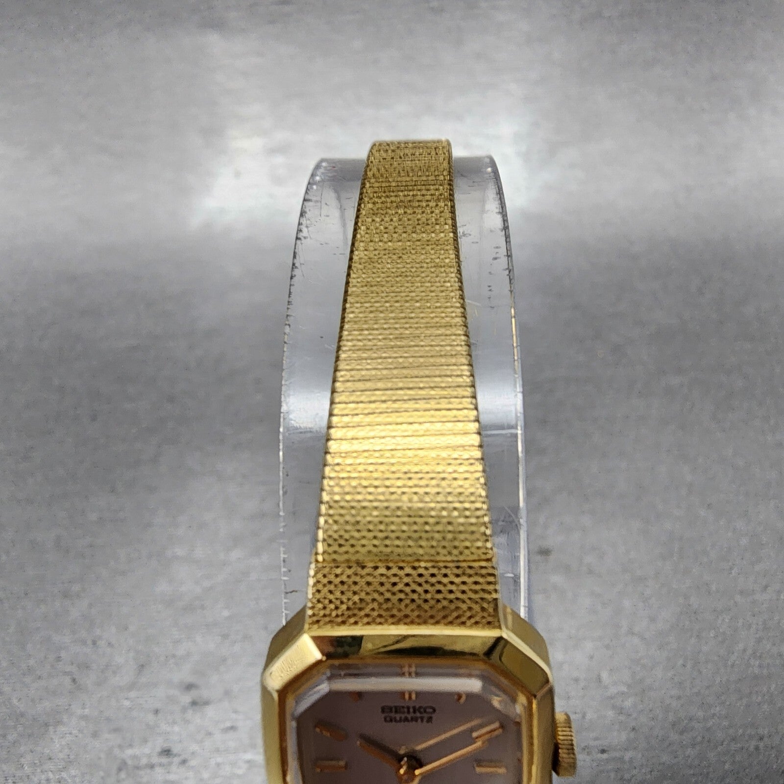 VTG Seiko Watch Women 17mm Silver Dial Gold Tone Octagon 2B205019 New Battery4