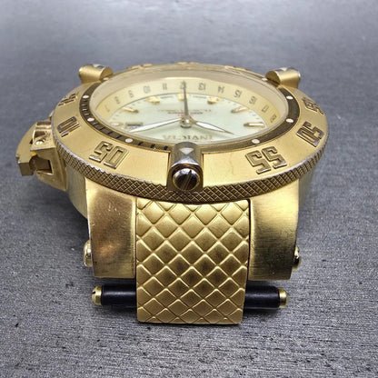Invicta Sub Aqua Noma III Watch Men 50mm MOP Dial Gold Tone Date 0738 NewBattery4