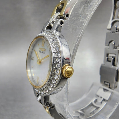 Citizen EcoDrive Watch Women 21mm MOP Dial Two Tone Round B023S011043 Runs2