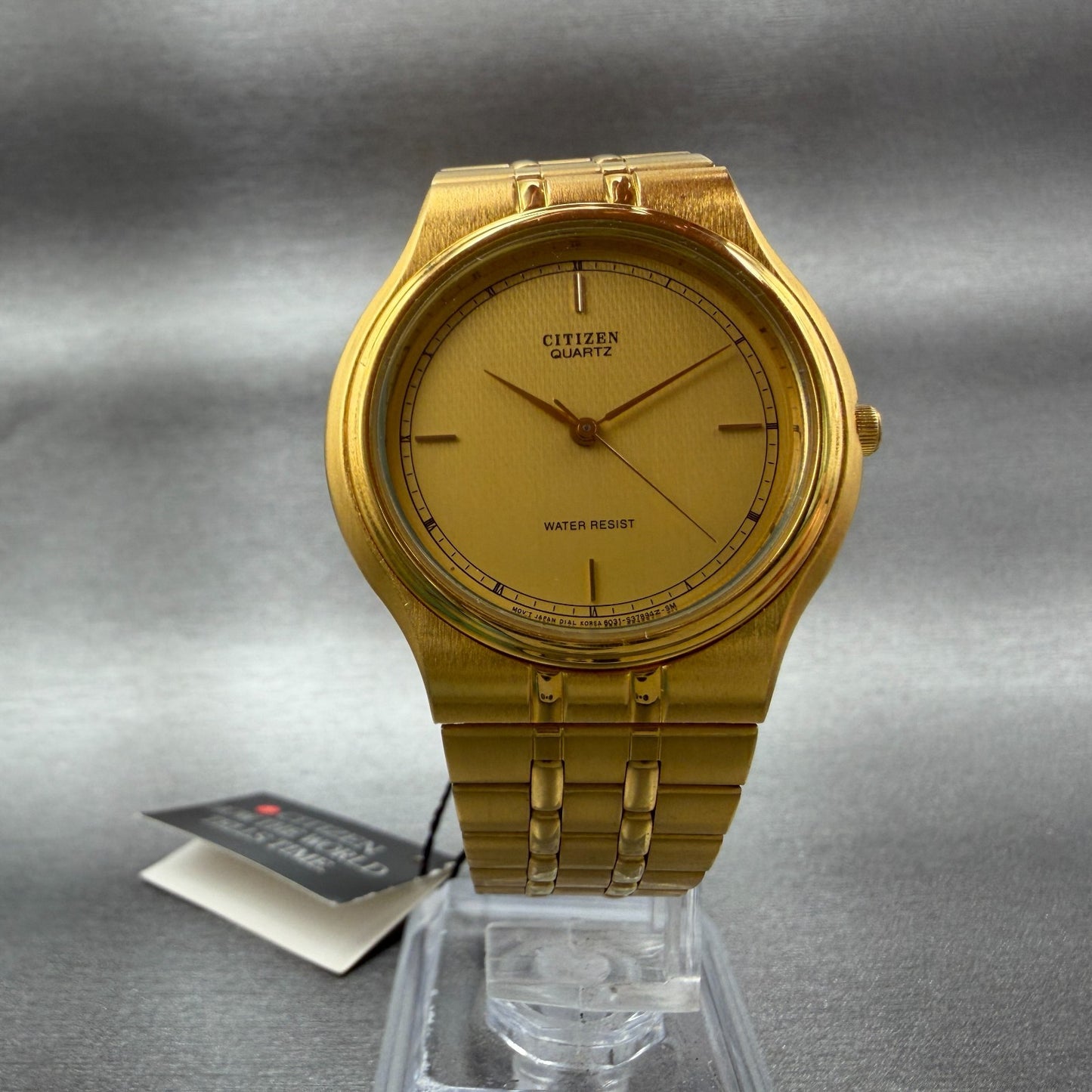 Citizen Watch Men 35mm Gold Dial Gold Tone Round 6031S10344 NOS PARTS Vintage6