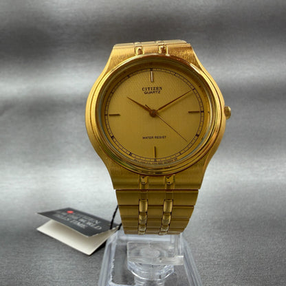 Citizen Watch Men 35mm Gold Dial Gold Tone Round 6031S10344 NOS PARTS Vintage6