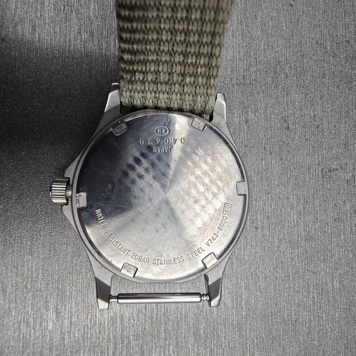 Alba Field Gear Watch Men 35mm Gray Dial Silver Daydate V743-8000 New Battery10