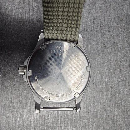 Alba Field Gear Watch Men 35mm Gray Dial Silver Daydate V743-8000 New Battery10