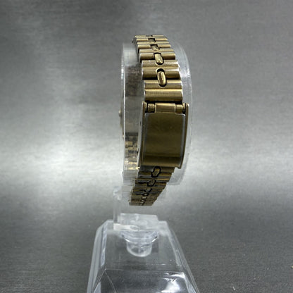 Seiko Tank Watch Women 13mm Black Dial Gold Tone Rectangle 2E206579 New Battery7