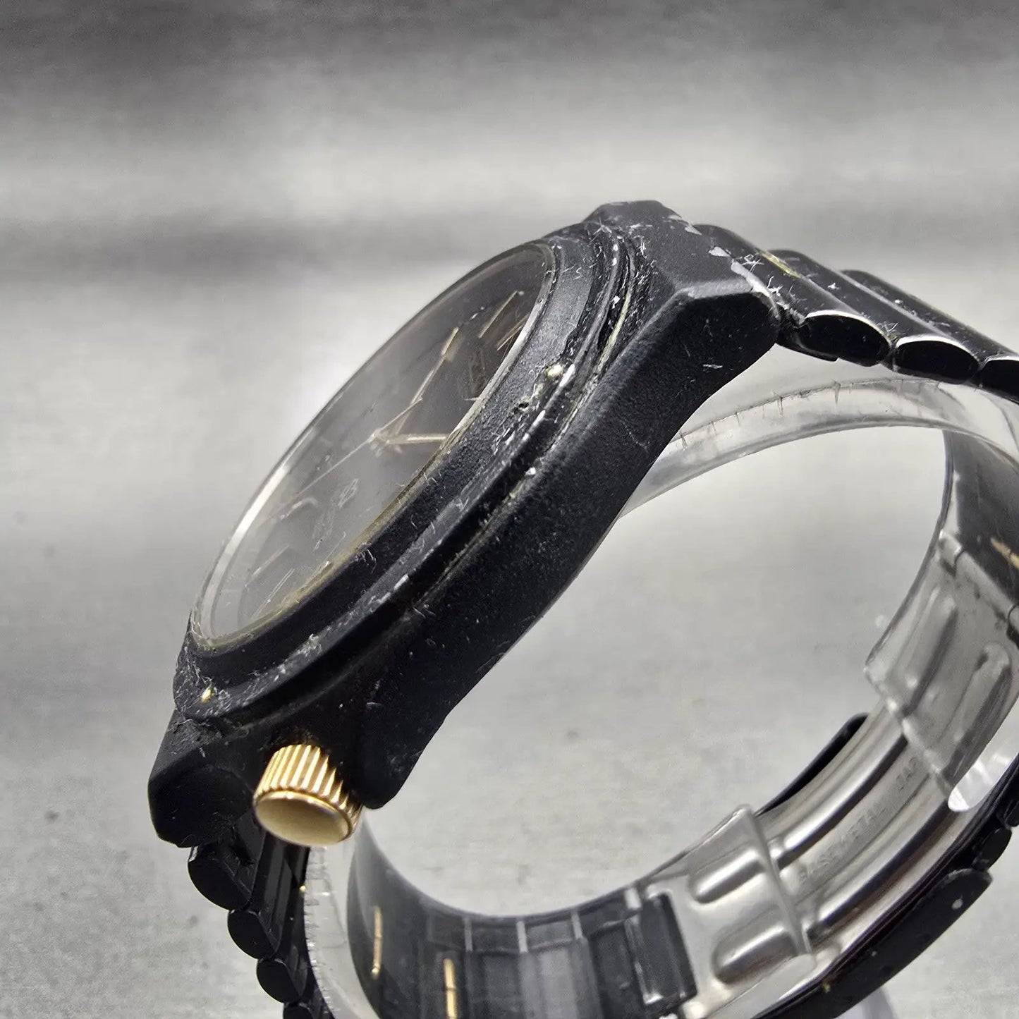 Seiko Sports 150 Watch Men 37mm Black Dial Black Tone Daydate 5H23-7029 New Batt2